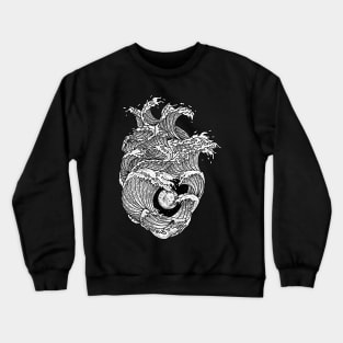 wave and moon Crewneck Sweatshirt